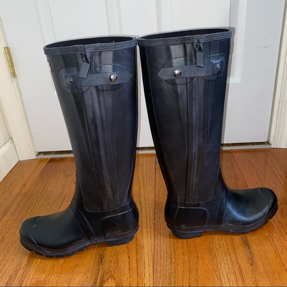 HUNTER WOMEN’S Navy Matte TALL RAIN BOOTS SIZE 8 - Picture 13 of 13